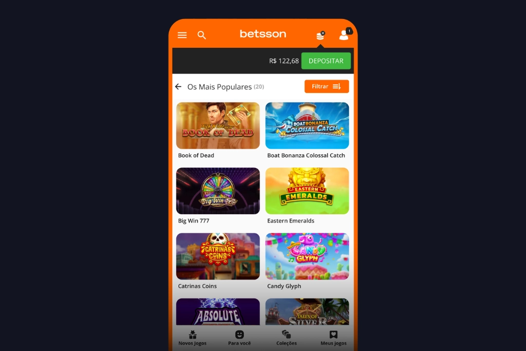 Imagem de divulgação da seção de cassino do Betsson App.