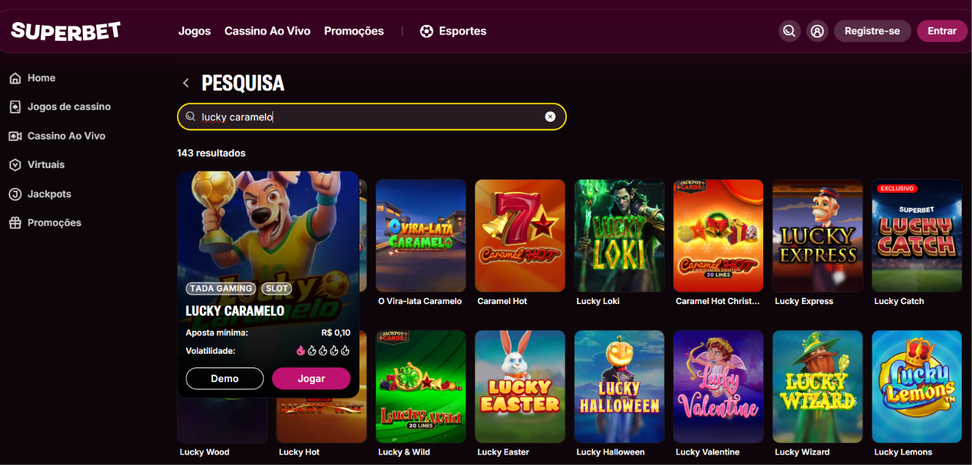 Lucky caramelo superbet